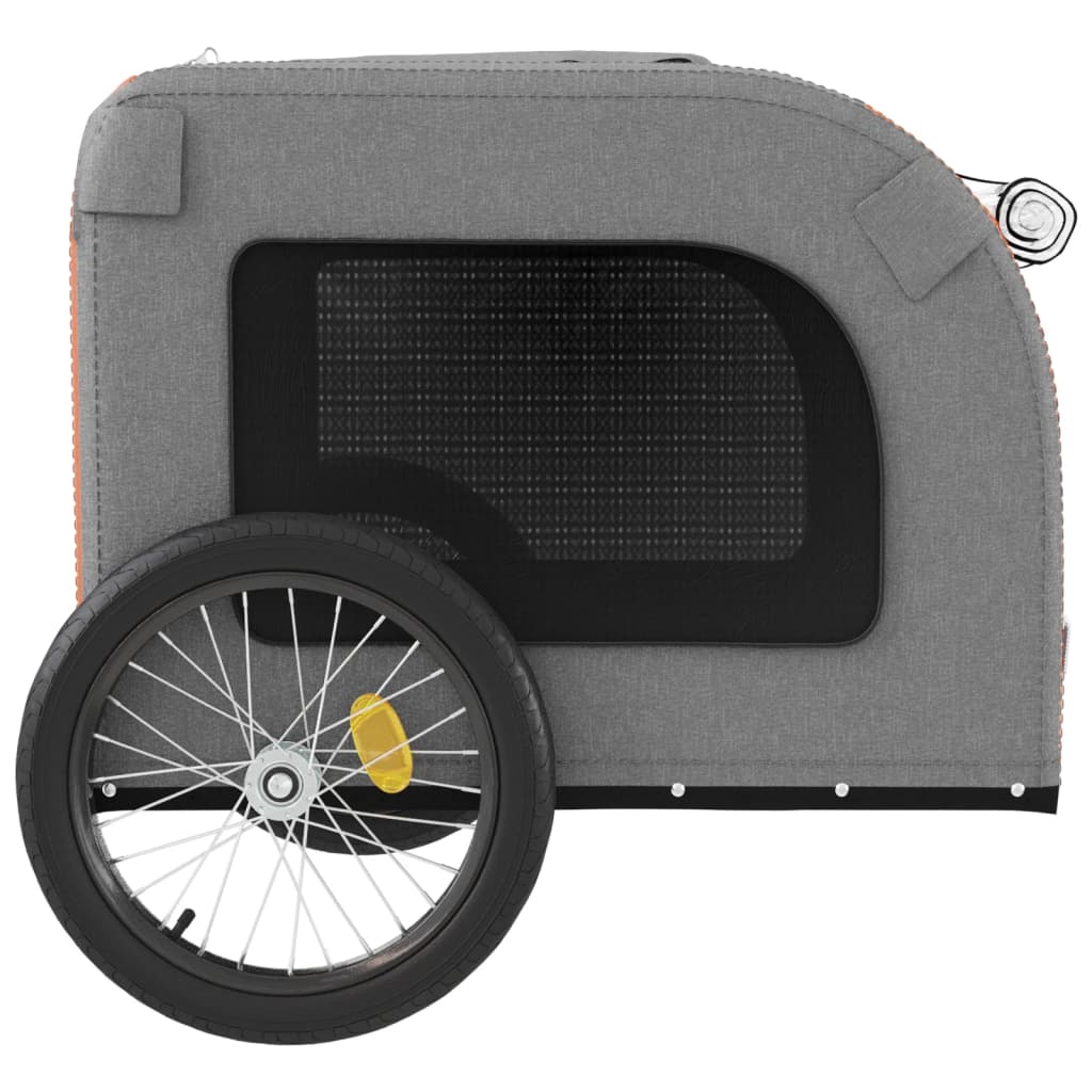 Rimorchio da Bici per Animali Arancione e Grigio Oxford e Ferro - homemem39