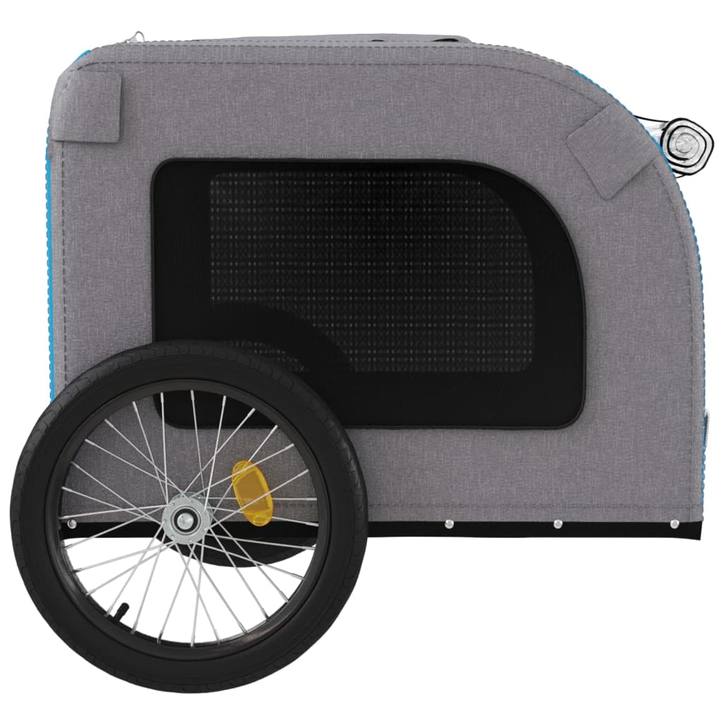 Rimorchio da Bici per Animali Blu e Grigio Oxford e Ferro - homemem39
