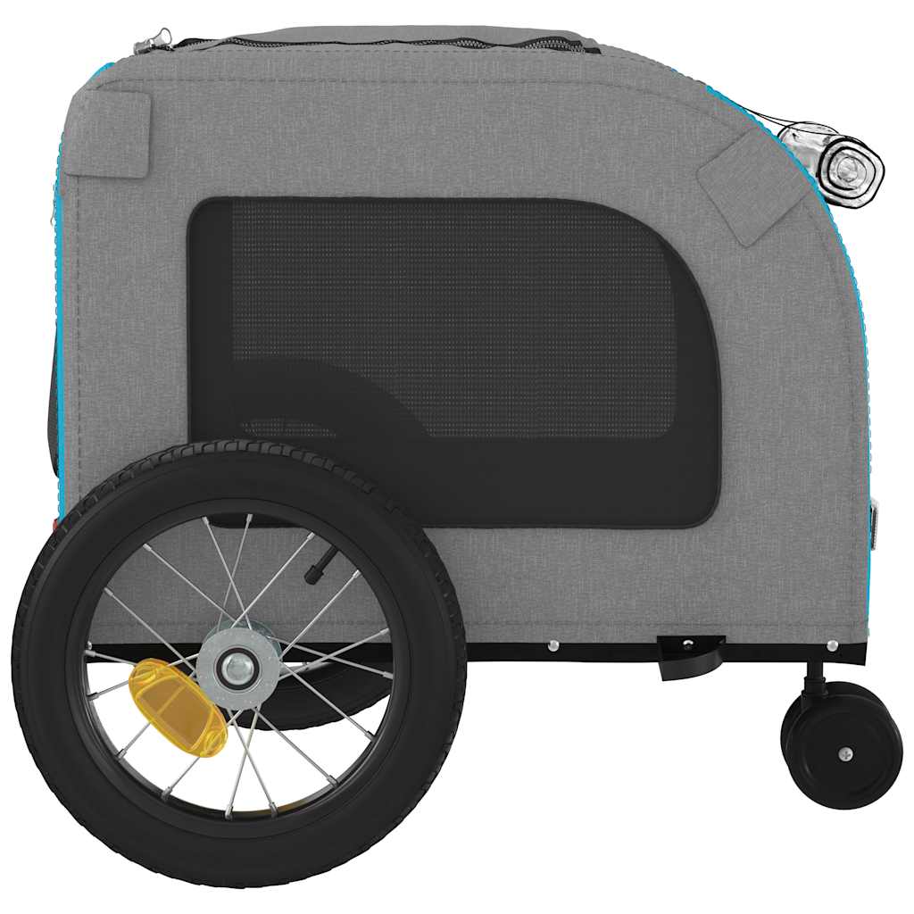 Rimorchio per bicicletta per animali domestici blu e grigio