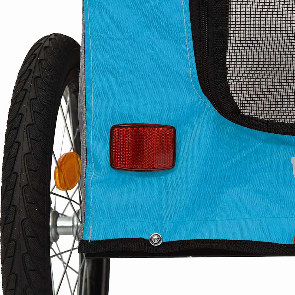 Rimorchio per bicicletta per animali domestici blu e grigio