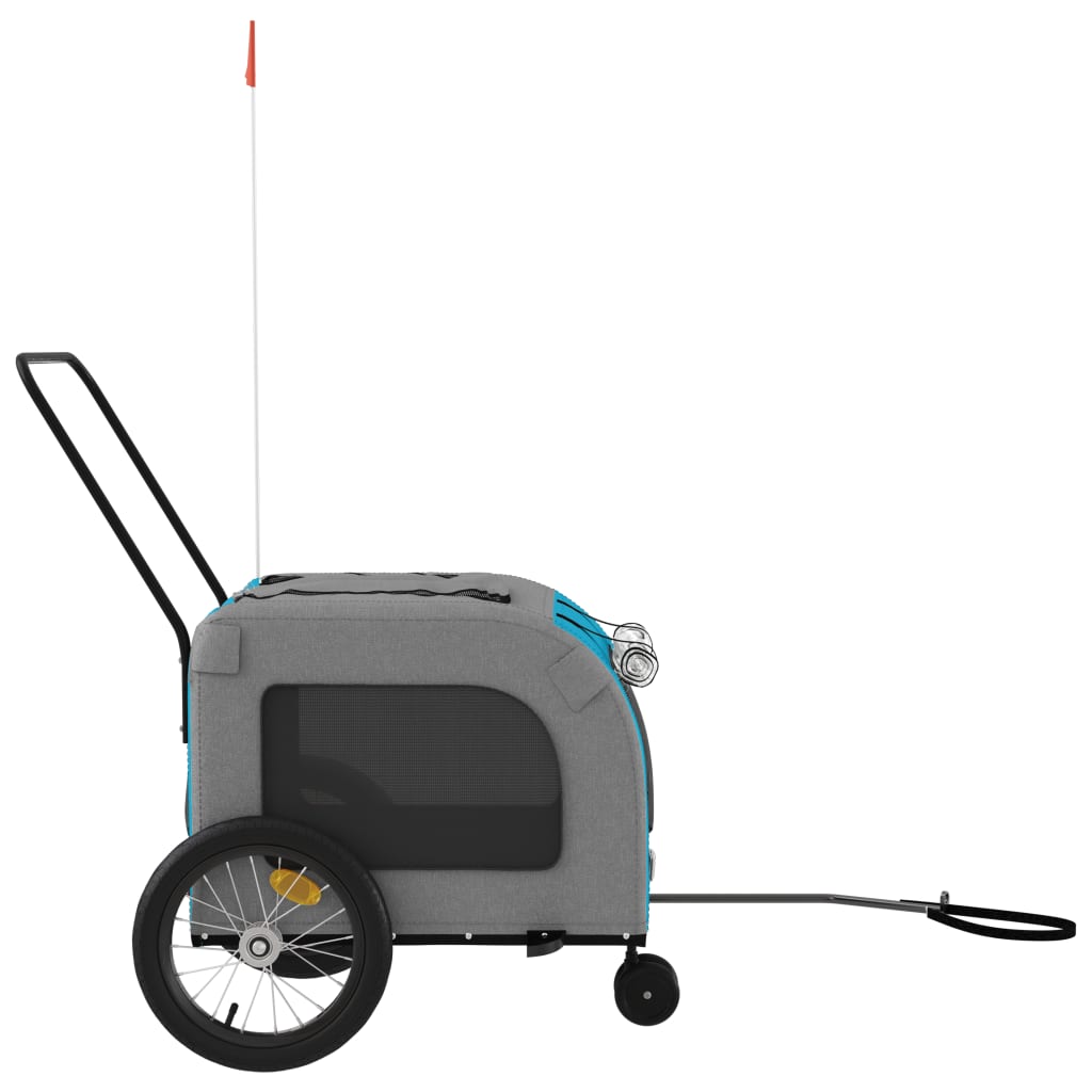 Rimorchio da Bici per Animali Blu e Grigio Oxford e Ferro - homemem39