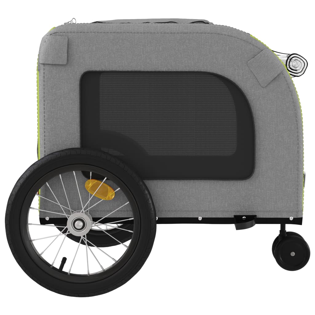 Rimorchio da Bici per Animali Verde e Grigio Oxford e Ferro - homemem39