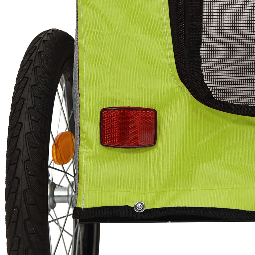 Rimorchio da Bici per Animali Verde e Grigio Oxford e Ferro - homemem39