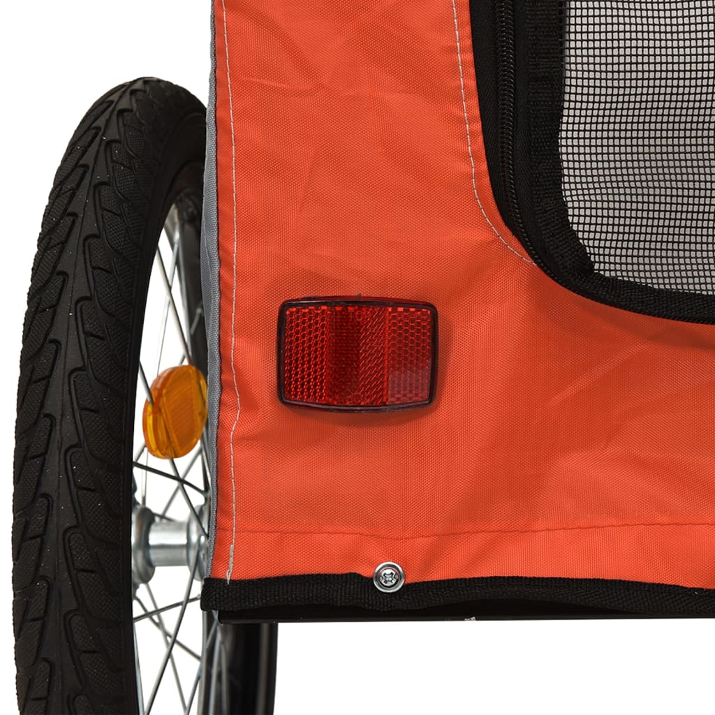 Rimorchio da Bici per Animali Arancione e Grigio Oxford e Ferro | homemem39