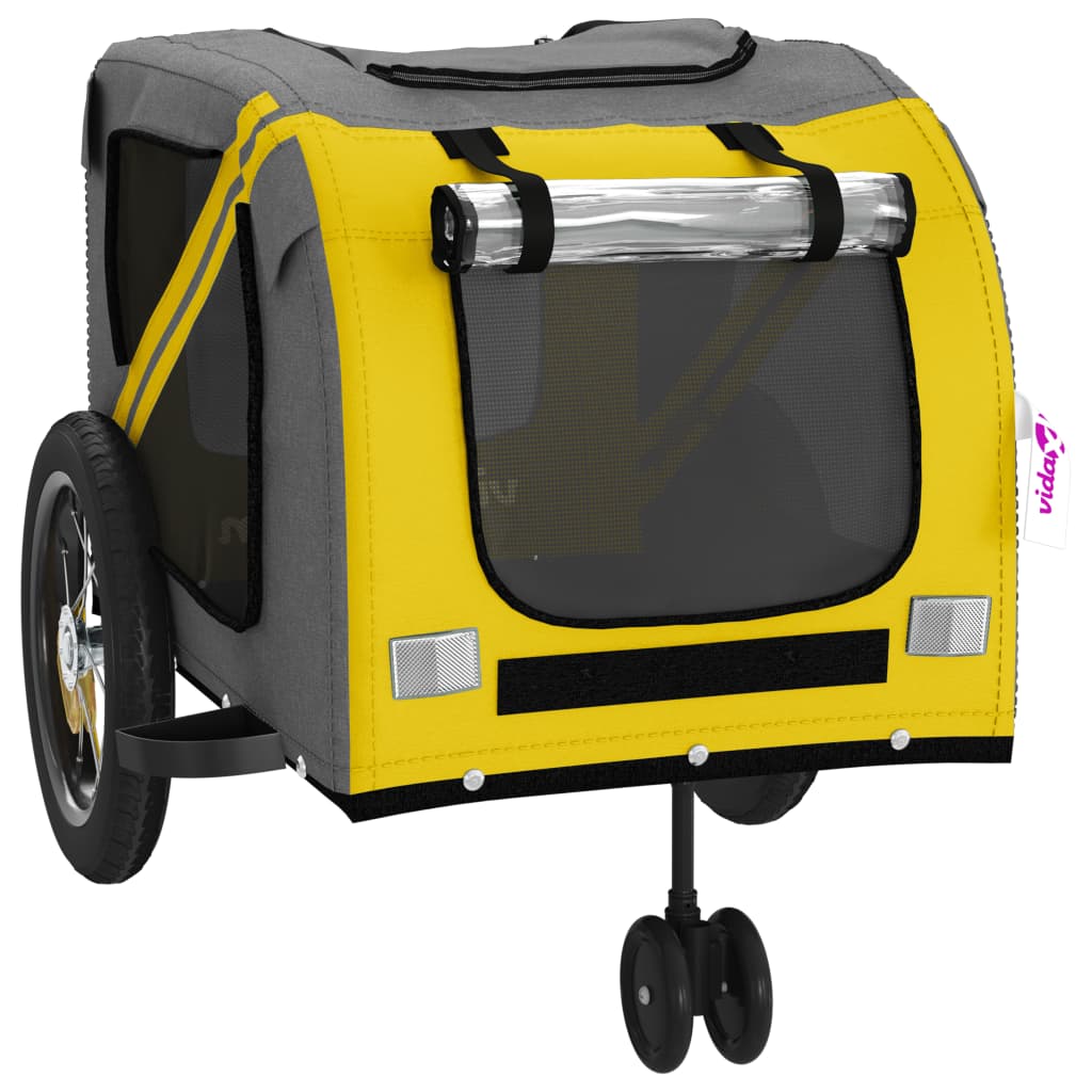 Rimorchio da Bici per Animali Giallo e Nero Oxford e Ferro - homemem39