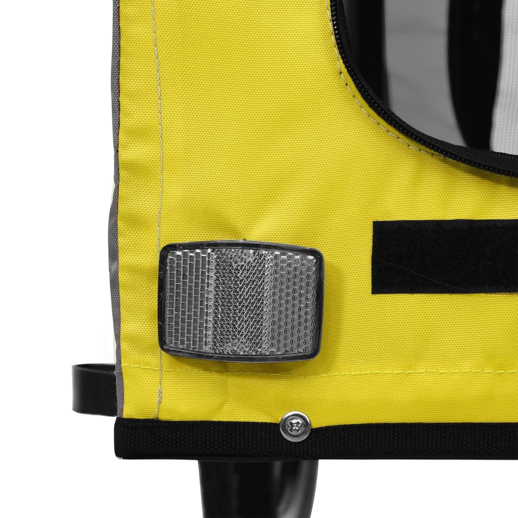 Rimorchio da Bici per Animali Giallo e Nero Oxford e Ferro | homemem39