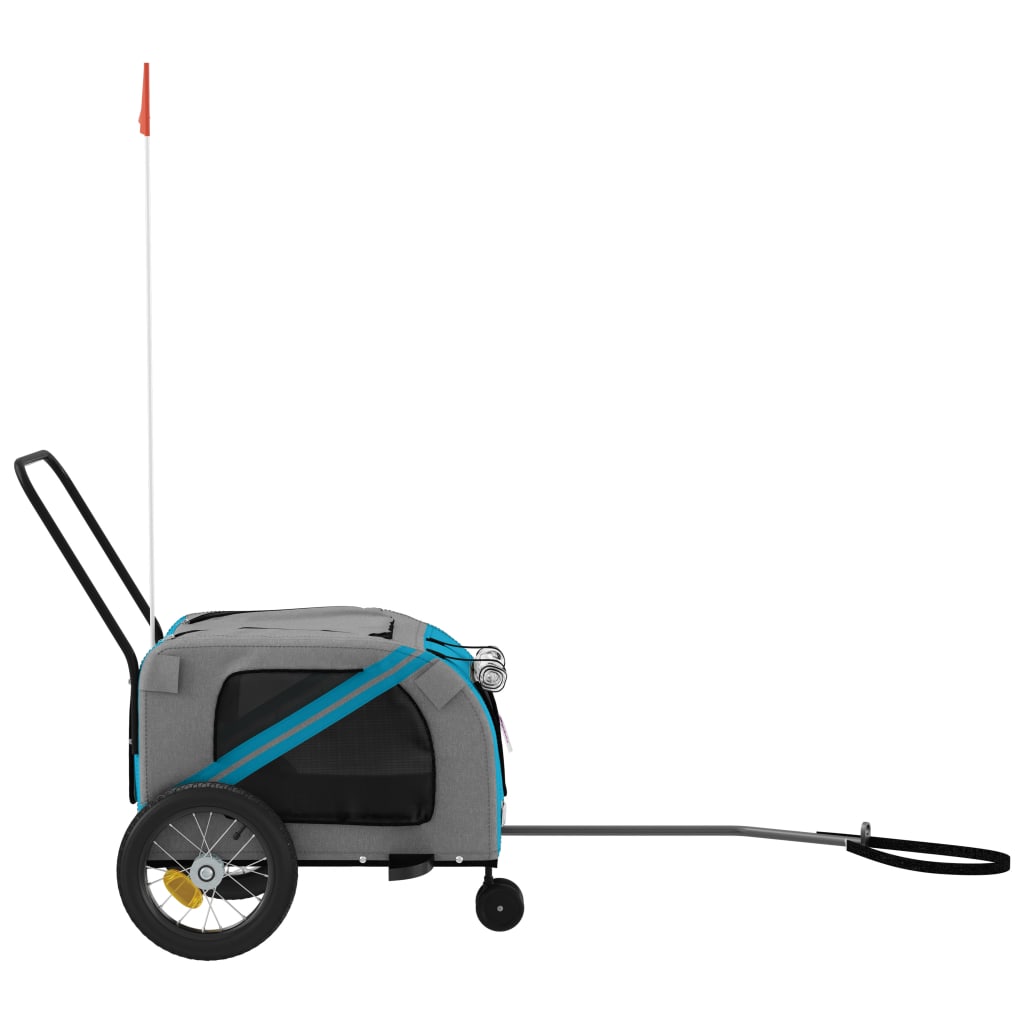 Rimorchio da Bici per Animali Blu e Nero Oxford e Ferro - homemem39
