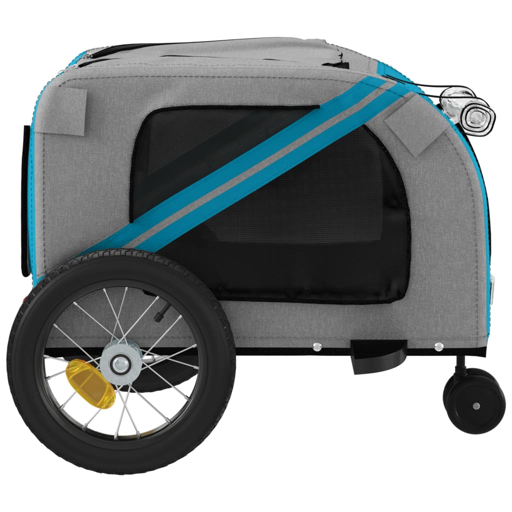 Rimorchio da Bici per Animali Blu e Nero Oxford e Ferro - homemem39