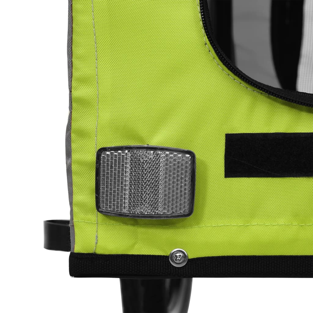 Rimorchio da Bici per Animali Verde e Nero Oxford e Ferro - homemem39