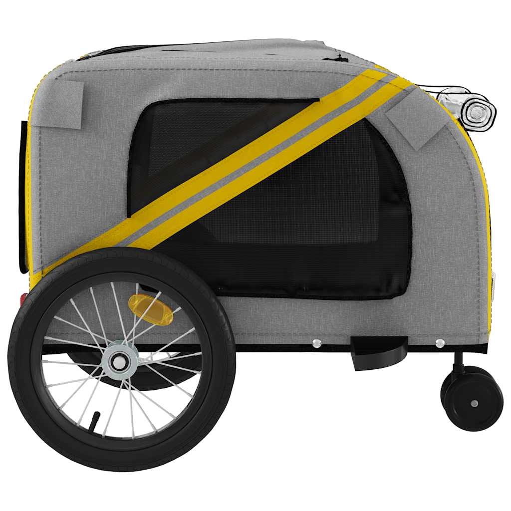 Rimorchio da Bici per Animali Giallo e Grigio Oxford e Ferro - homemem39