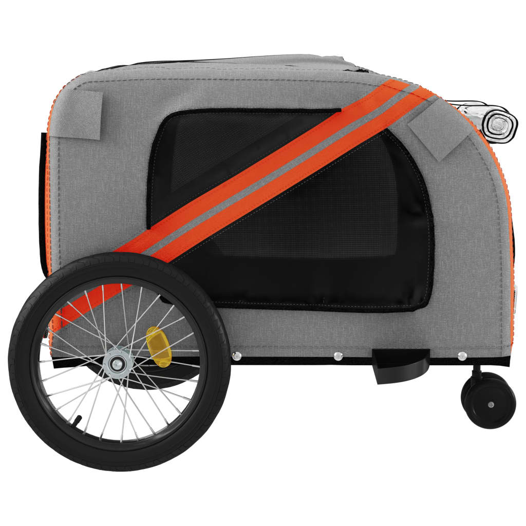 Rimorchio da Bici per Animali Arancione e Grigio Oxford e Ferro - homemem39