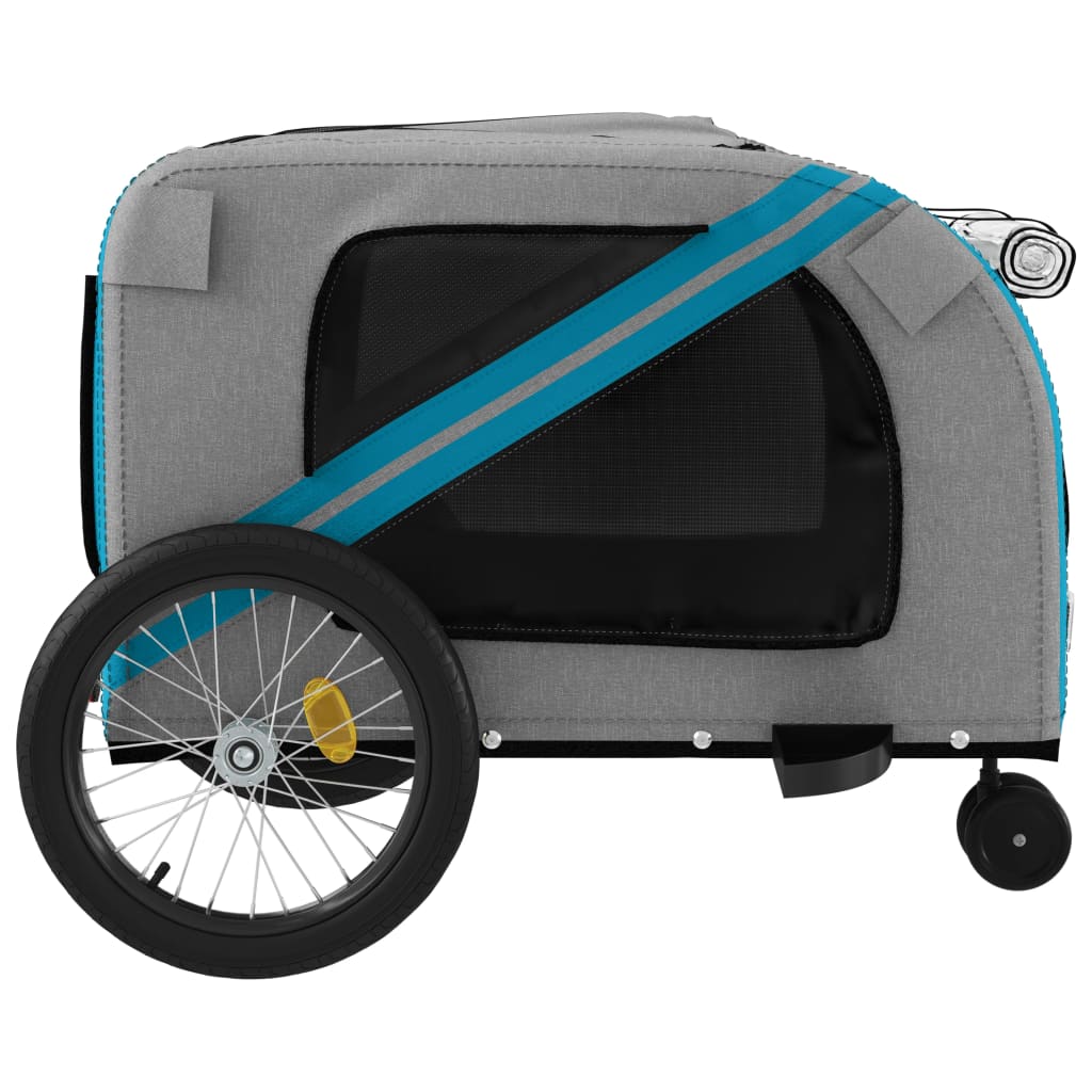 Rimorchio da Bici per Animali Blu e Grigio Oxford e Ferro - homemem39