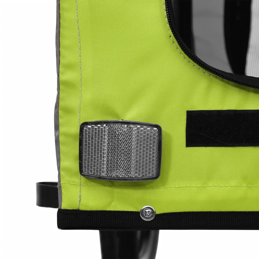 Rimorchio da Bici per Animali Verde e Grigio Oxford e Ferro - homemem39