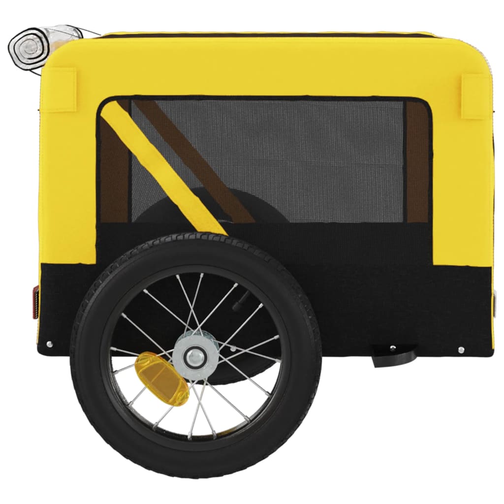 Rimorchio da Bici per Animali Giallo e Nero Oxford e Ferro - homemem39