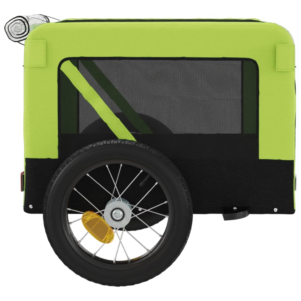 Rimorchio da Bici per Animali Verde e Nero Oxford e Ferro - homemem39