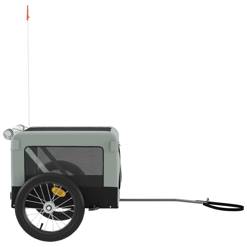 Rimorchio da Bici per Animali Grigio e Nero Oxford e Ferro - homemem39