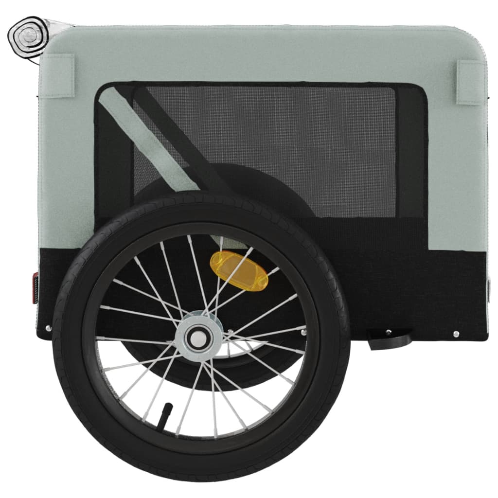 Rimorchio da Bici per Animali Grigio e Nero Oxford e Ferro - homemem39