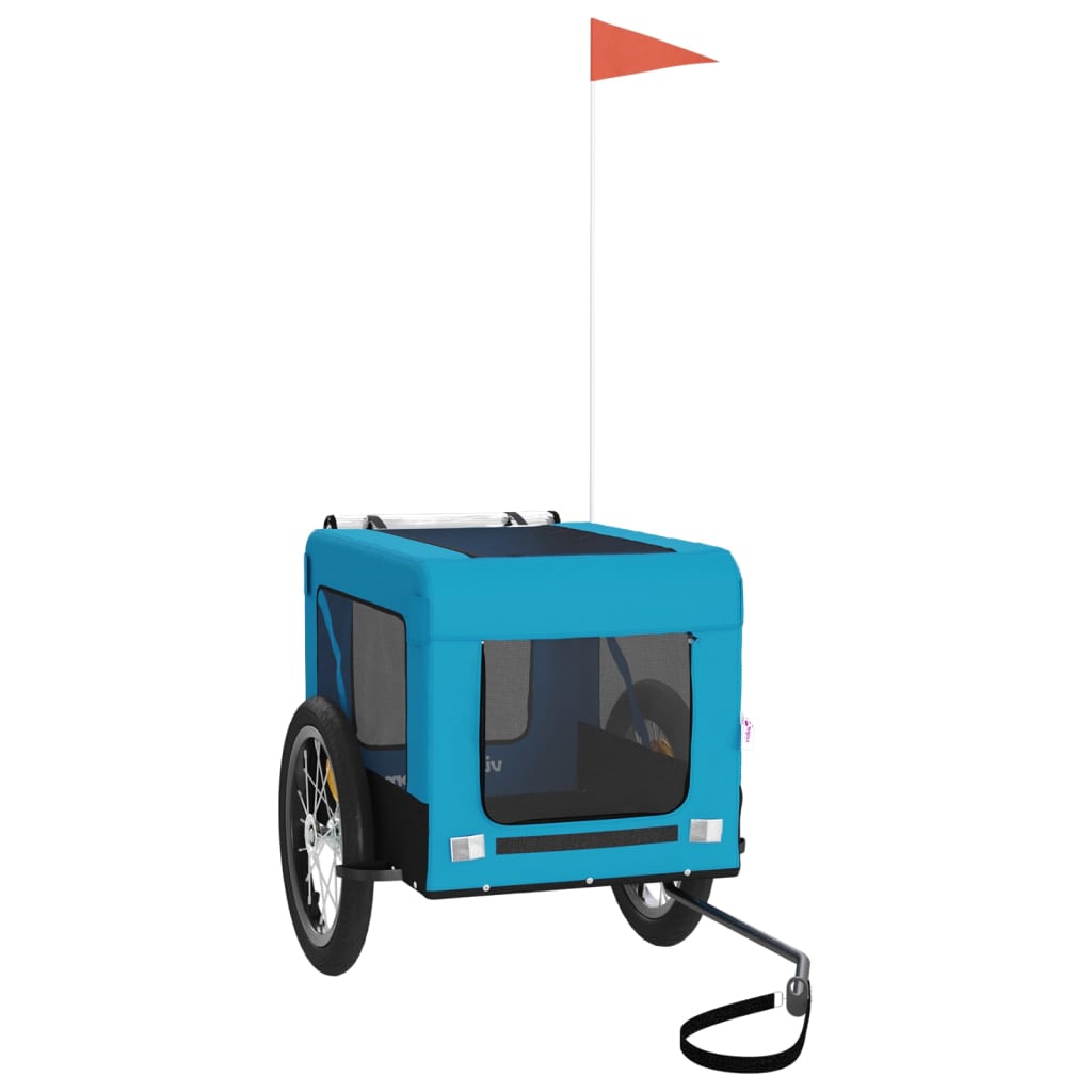 Rimorchio da Bici per Animali Blu e Nero Oxford e Ferro - homemem39
