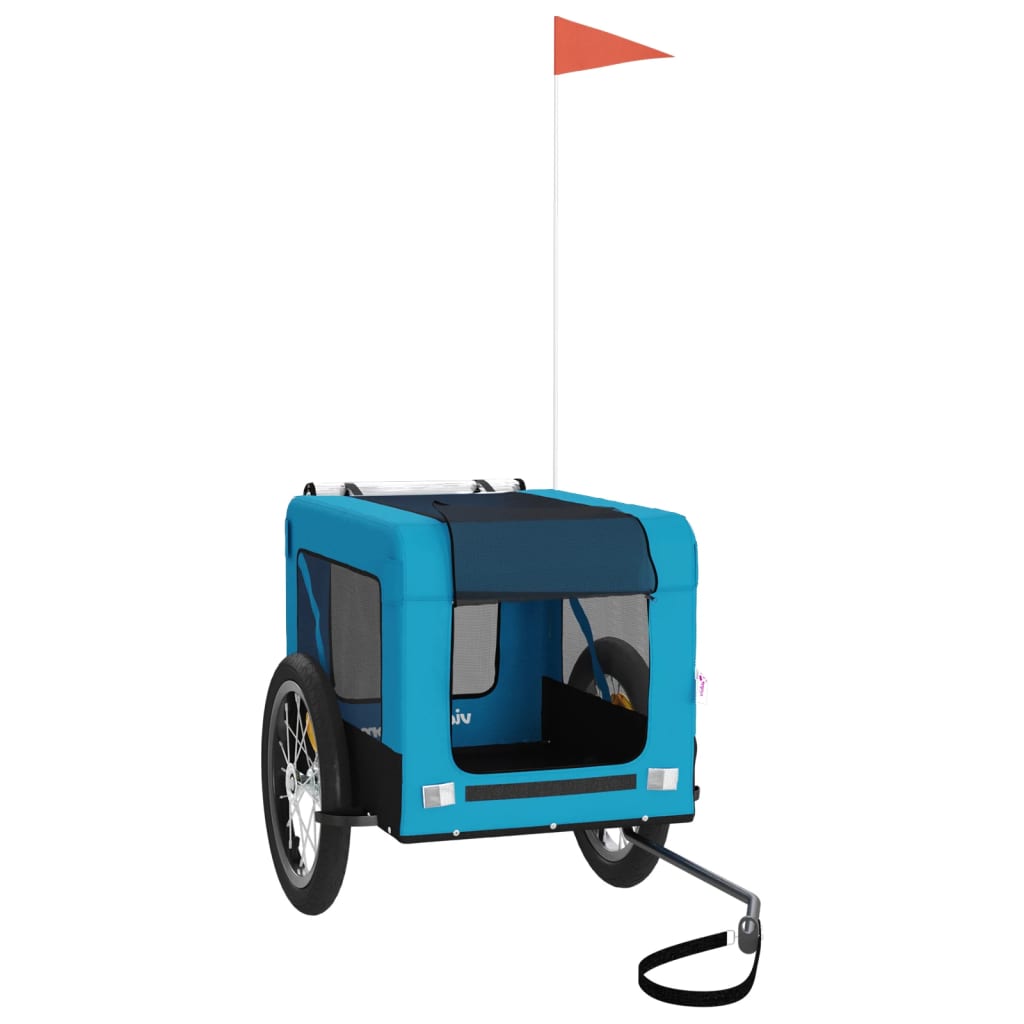 Rimorchio da Bici per Animali Blu e Nero Oxford e Ferro - homemem39
