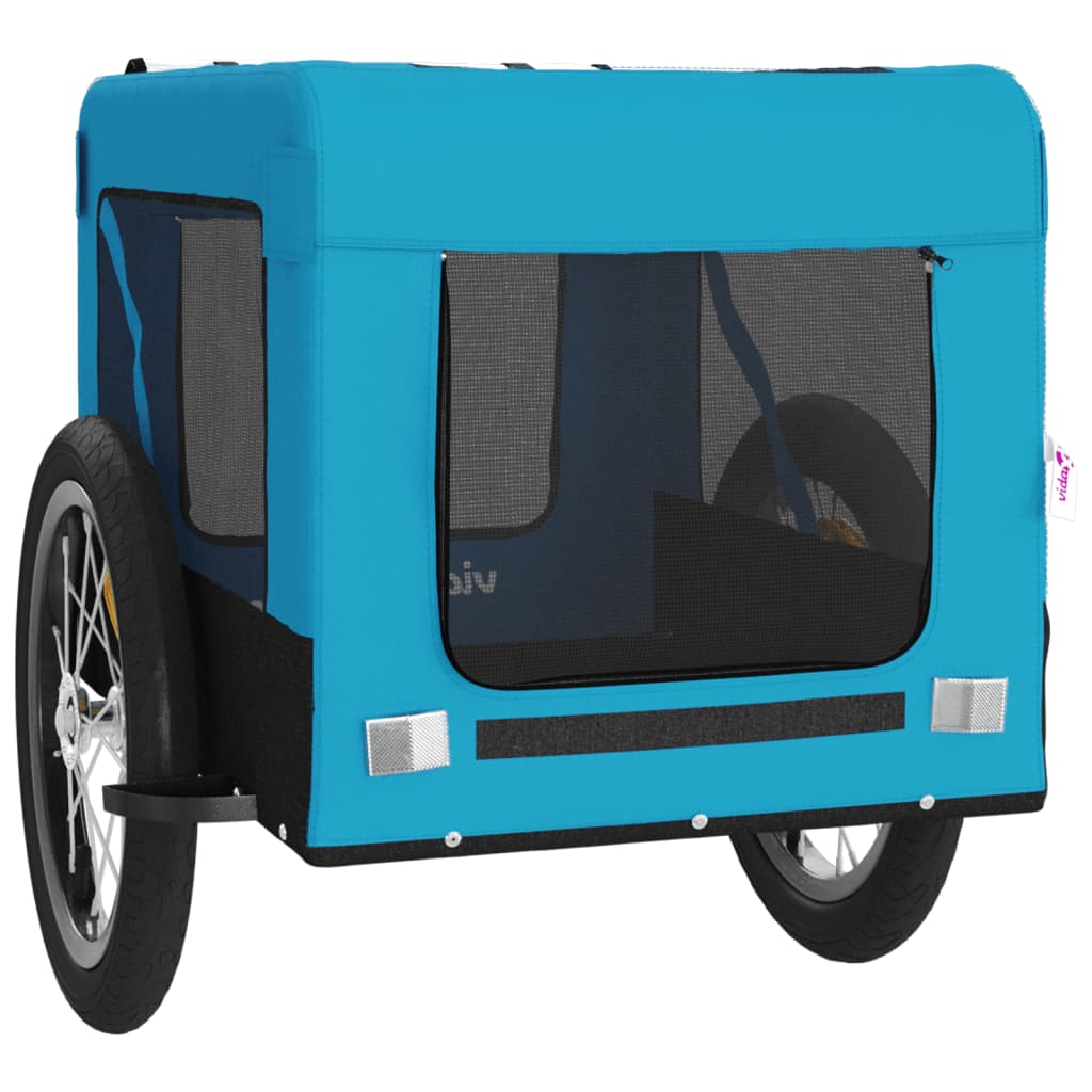 Rimorchio da Bici per Animali Blu e Nero Oxford e Ferro - homemem39