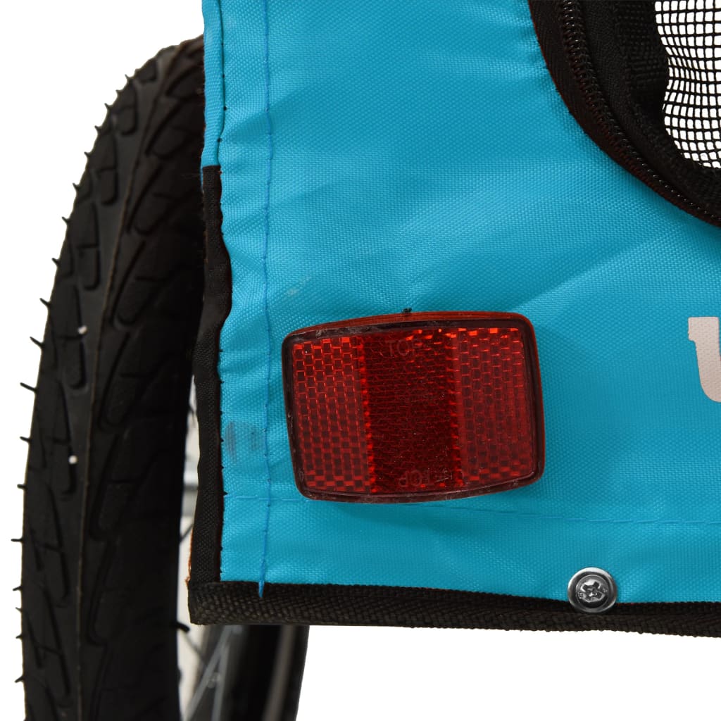 Rimorchio da Bici per Animali Blu e Nero Oxford e Ferro - homemem39