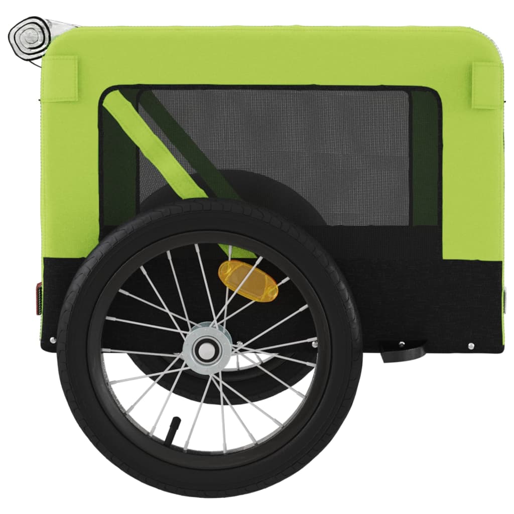 Rimorchio da Bici per Animali Verde e Nero Oxford e Ferro - homemem39