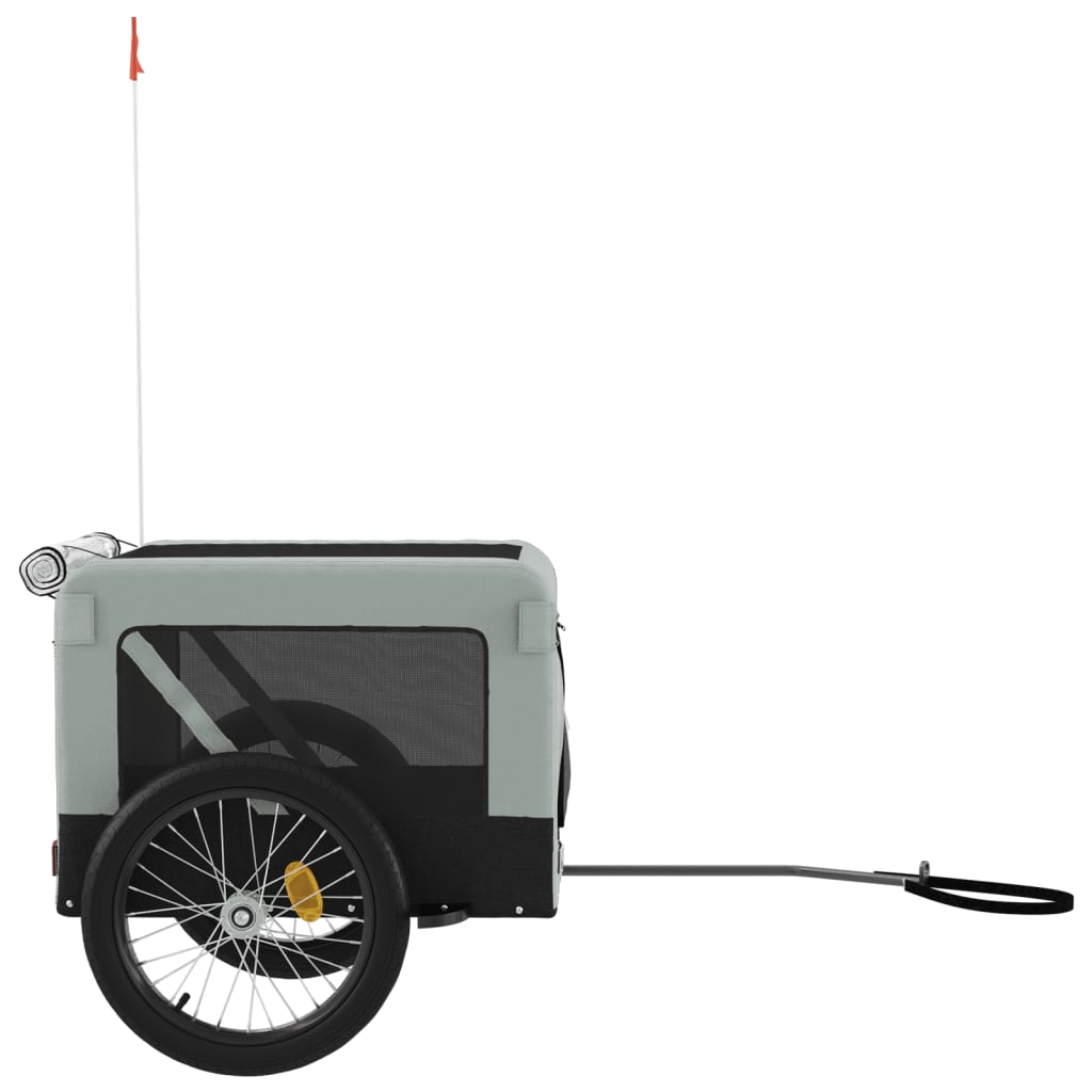 Rimorchio da Bici per Animali Grigio e Nero Oxford e Ferro - homemem39