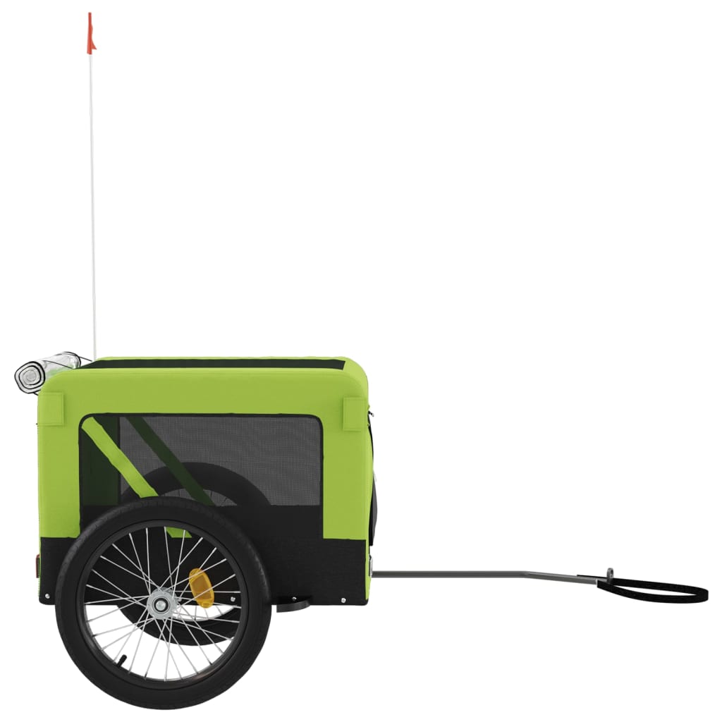 Rimorchio da Bici per Animali Verde e Nero Oxford e Ferro - homemem39