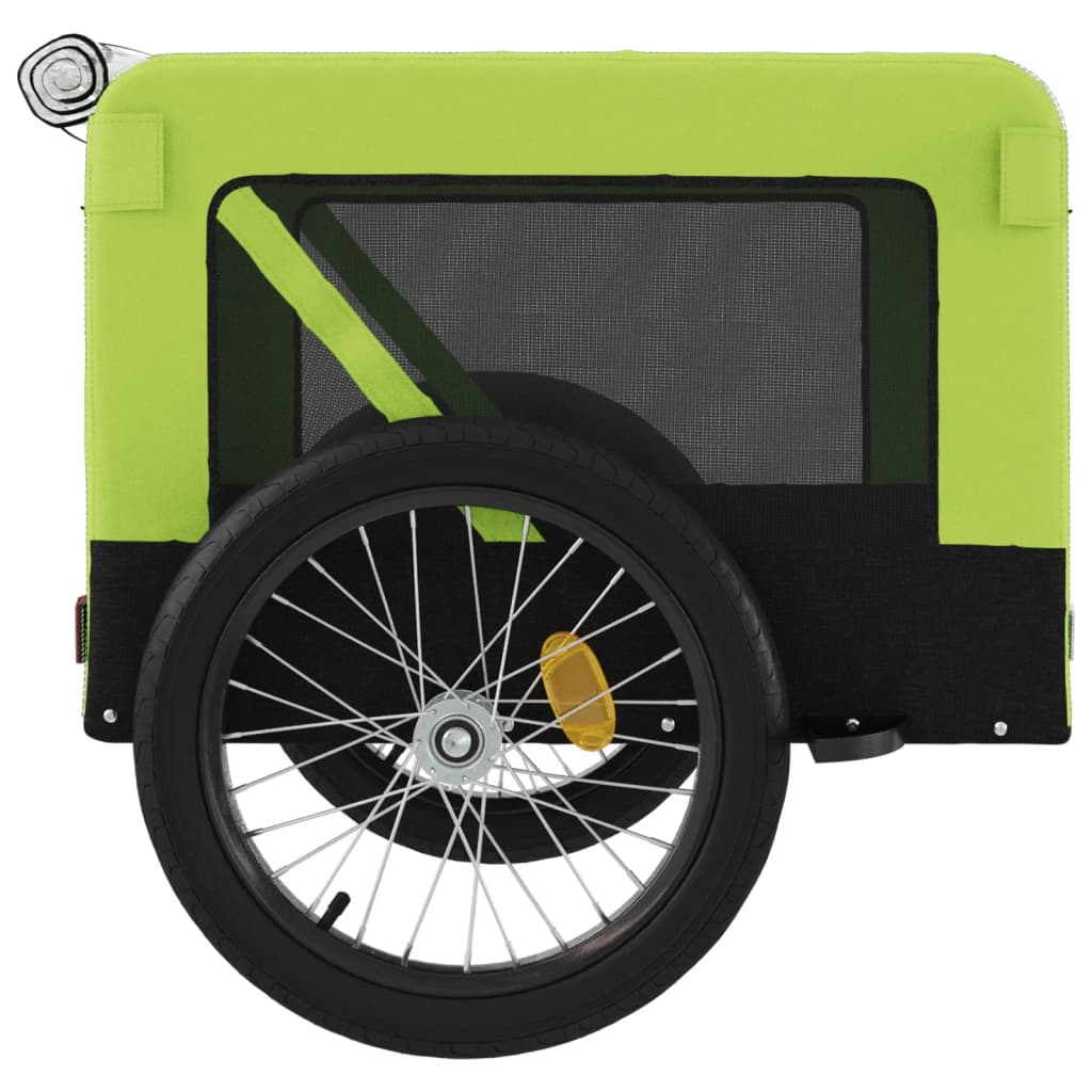 Rimorchio da Bici per Animali Verde e Nero Oxford e Ferro - homemem39