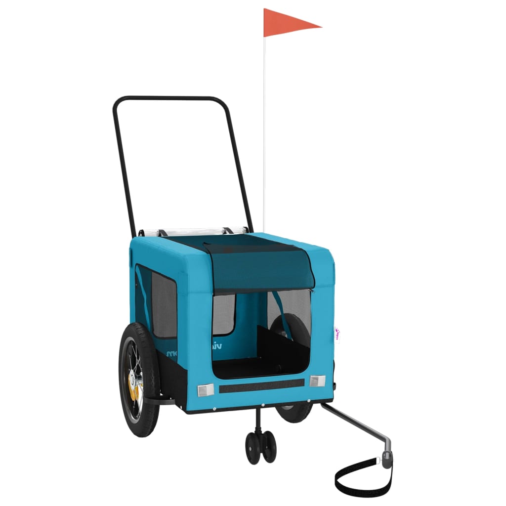 Rimorchio da Bici per Animali Blu e Nero Oxford e Ferro - homemem39