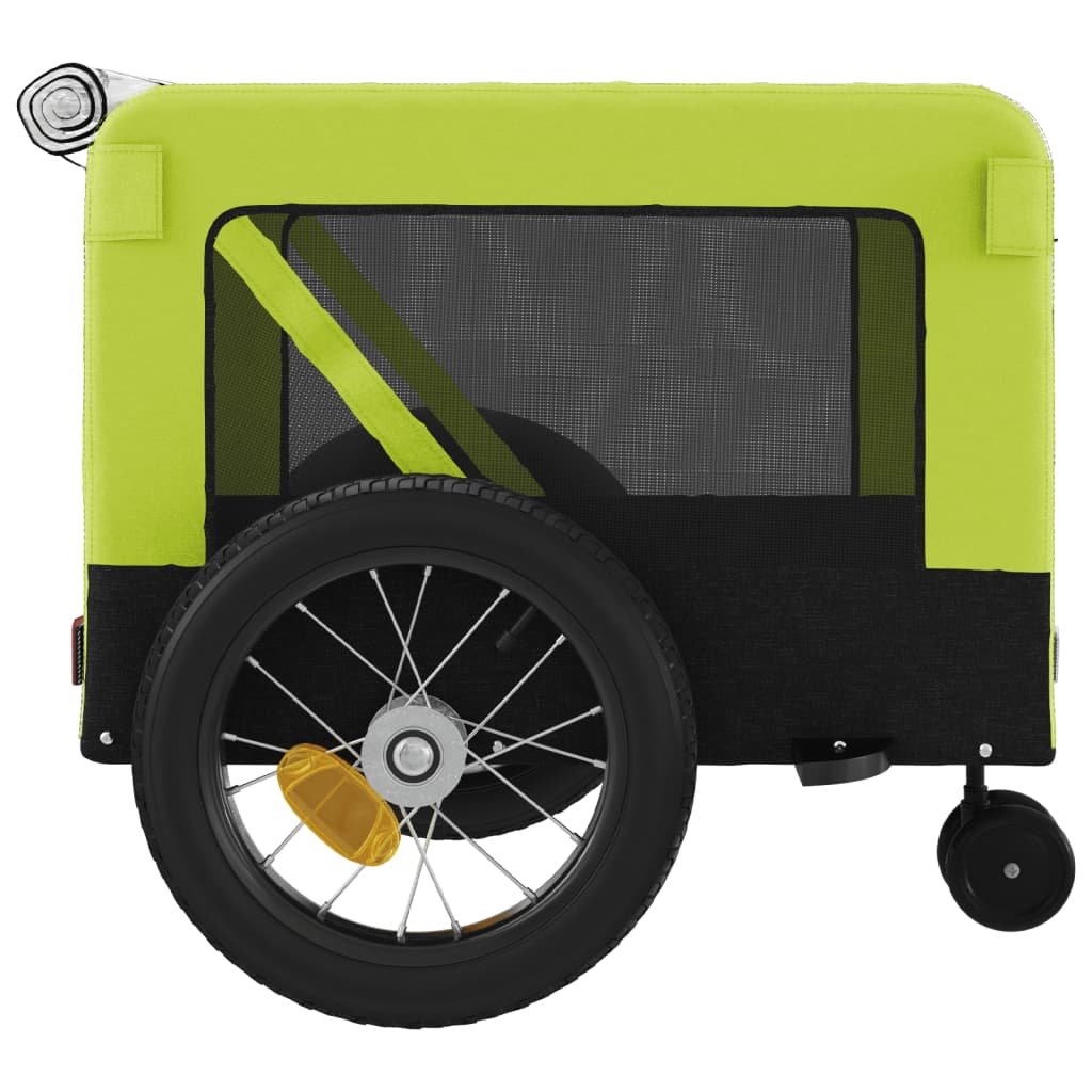 Rimorchio da Bici per Animali Verde e Nero Oxford e Ferro - homemem39