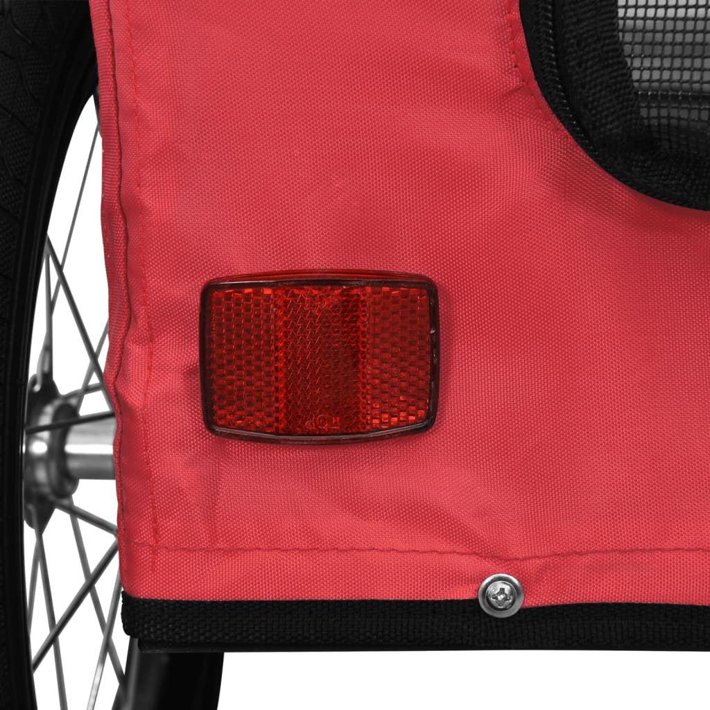 Rimorchio da Bici per Animali Rosso Oxford e Ferro - homemem39