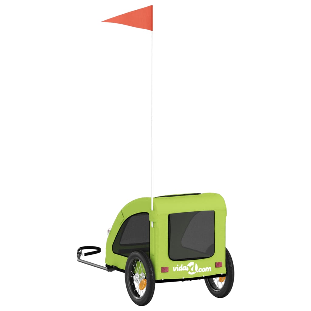Rimorchio da Bici per Animali Verde Oxford e Ferro - homemem39