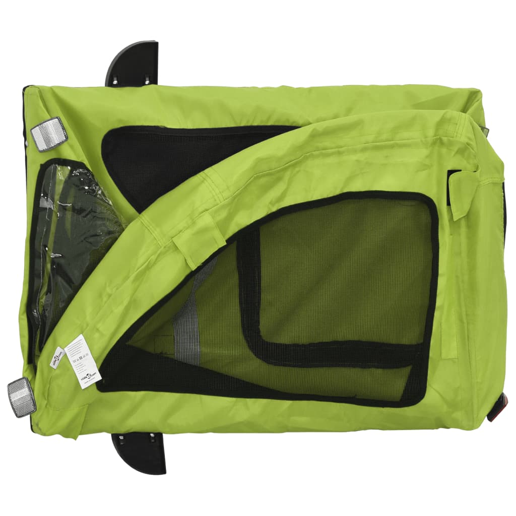 Rimorchio da Bici per Animali Verde Oxford e Ferro - homemem39