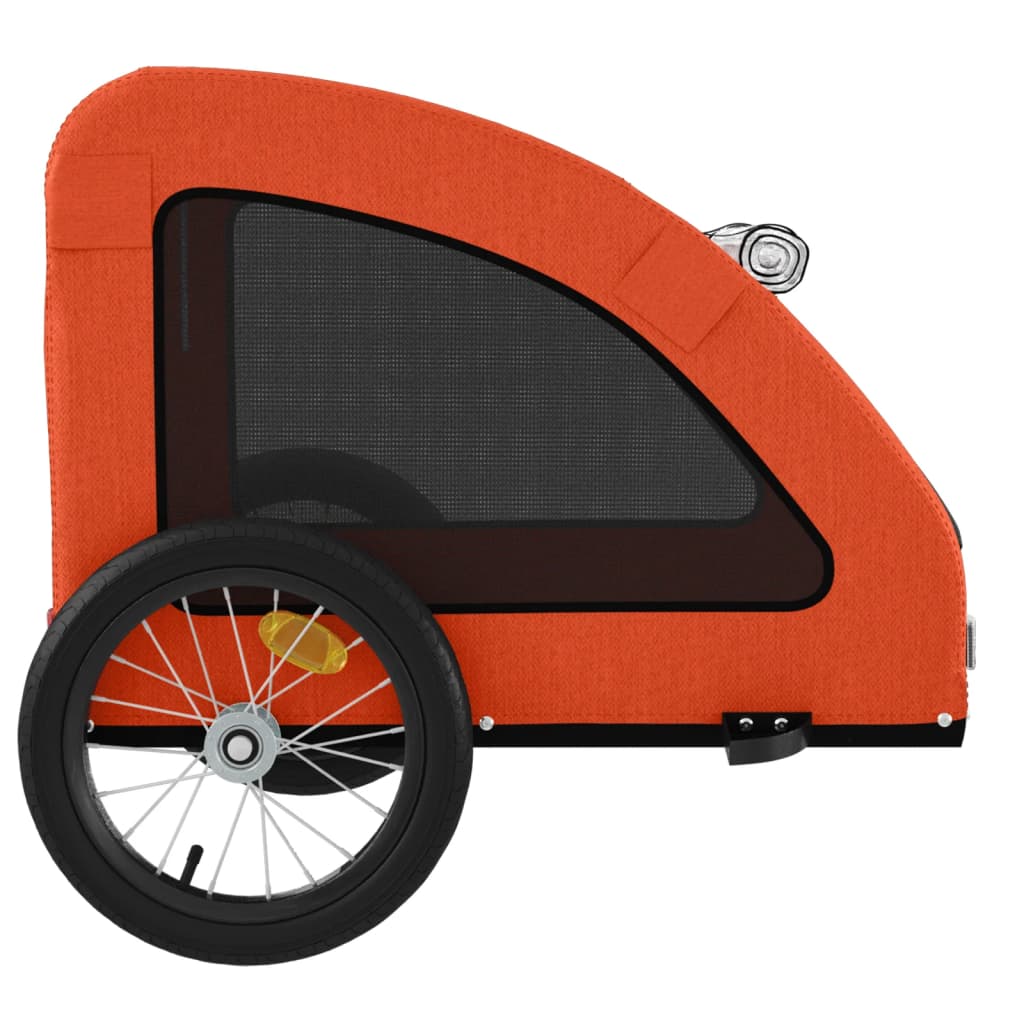 Rimorchio da Bici per Animali Arancione e Grigio Oxford e Ferro - homemem39