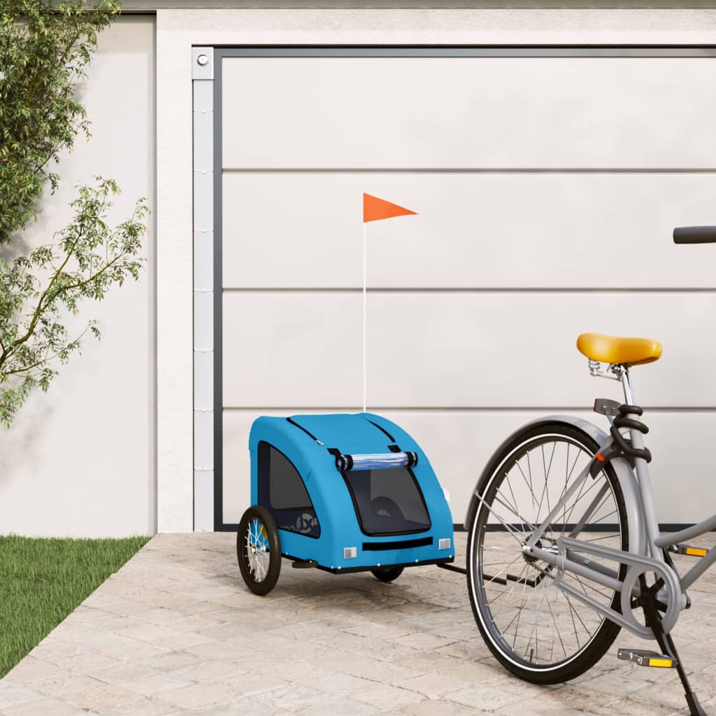 Rimorchio da Bici per Animali Blu Oxford e Ferro - homemem39