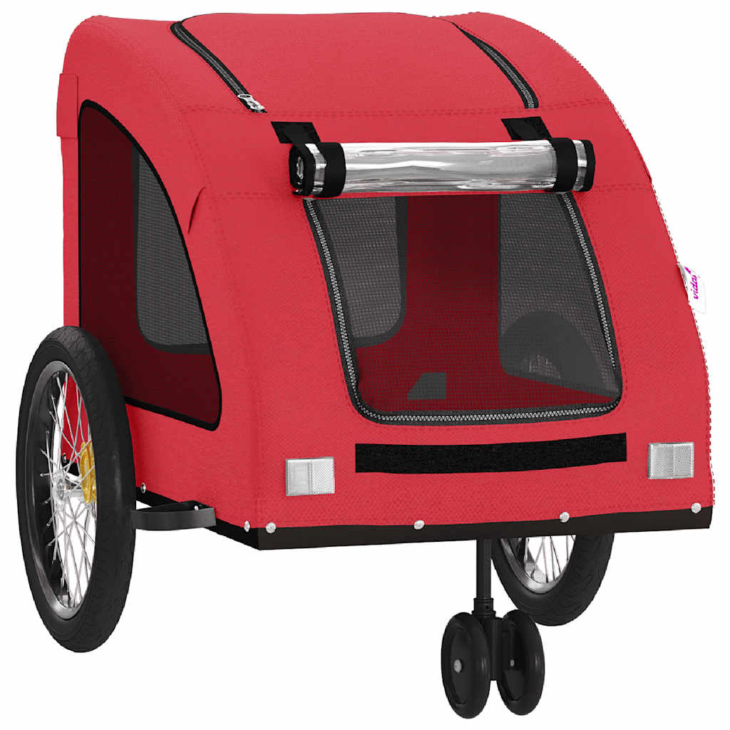 Rimorchio da Bici per Animali Rosso Oxford e Ferro - homemem39