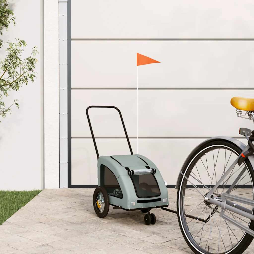 Rimorchio da Bici per Animali Grigio Oxford e Ferro - homemem39