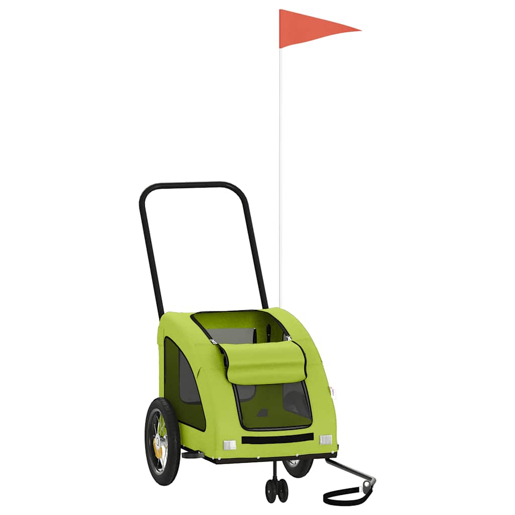 Rimorchio da Bici per Animali Verde Oxford e Ferro - homemem39