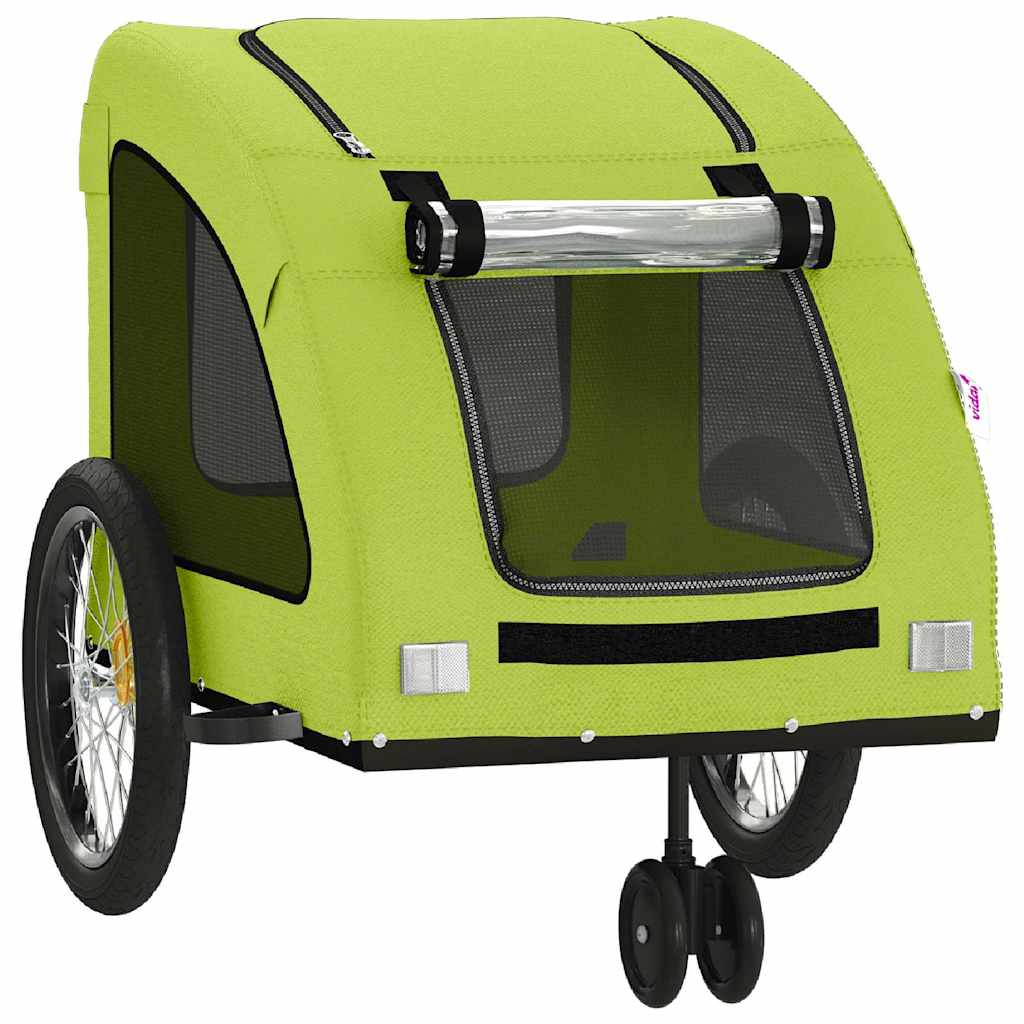 Rimorchio da Bici per Animali Verde Oxford e Ferro - homemem39