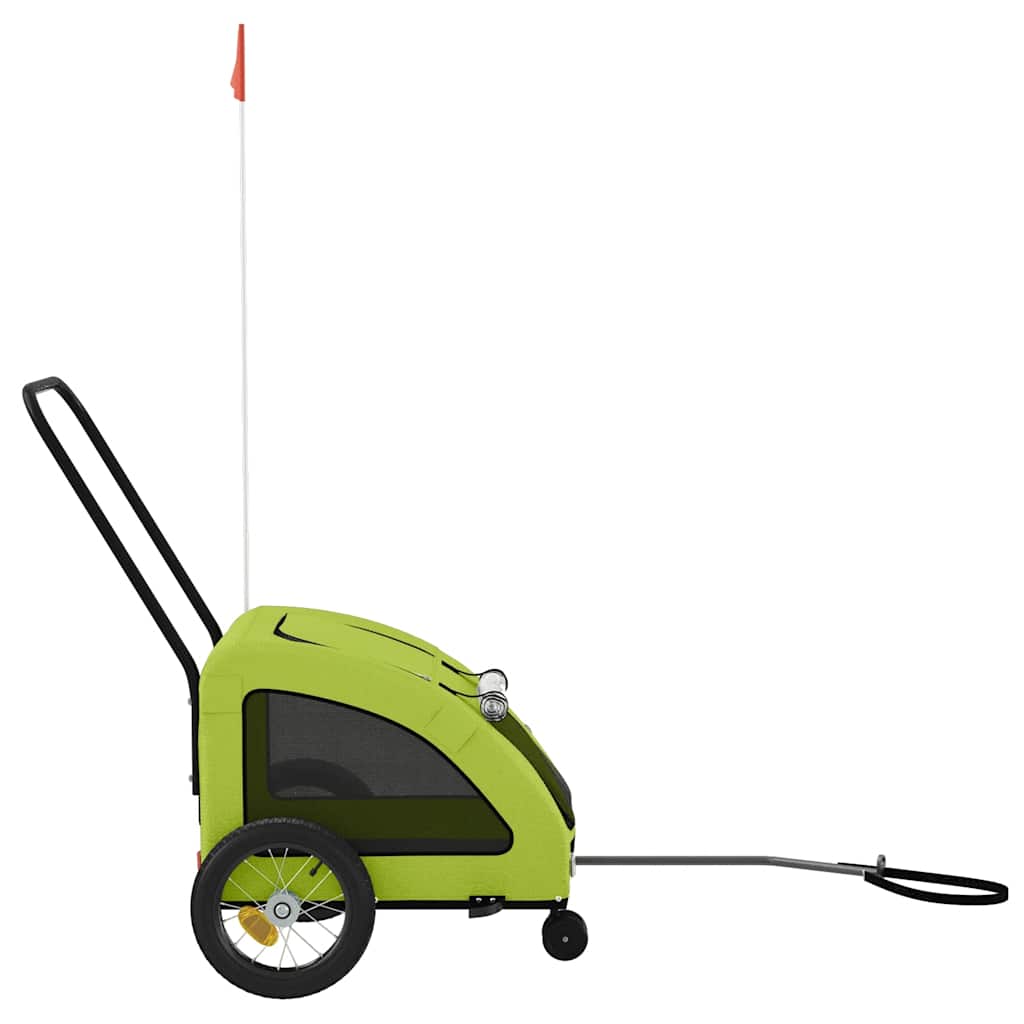 Rimorchio da Bici per Animali Verde Oxford e Ferro - homemem39