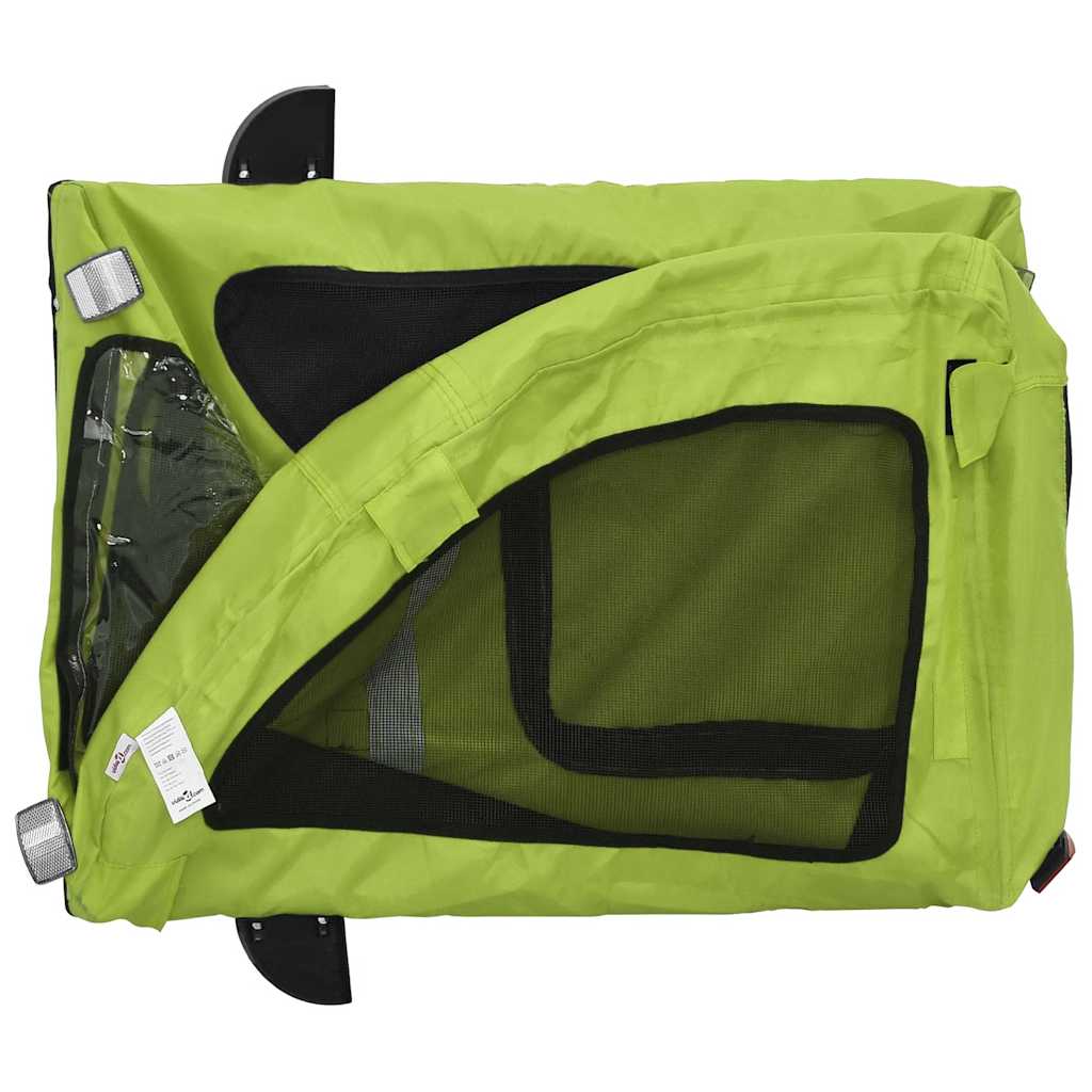 Rimorchio da Bici per Animali Verde Oxford e Ferro - homemem39