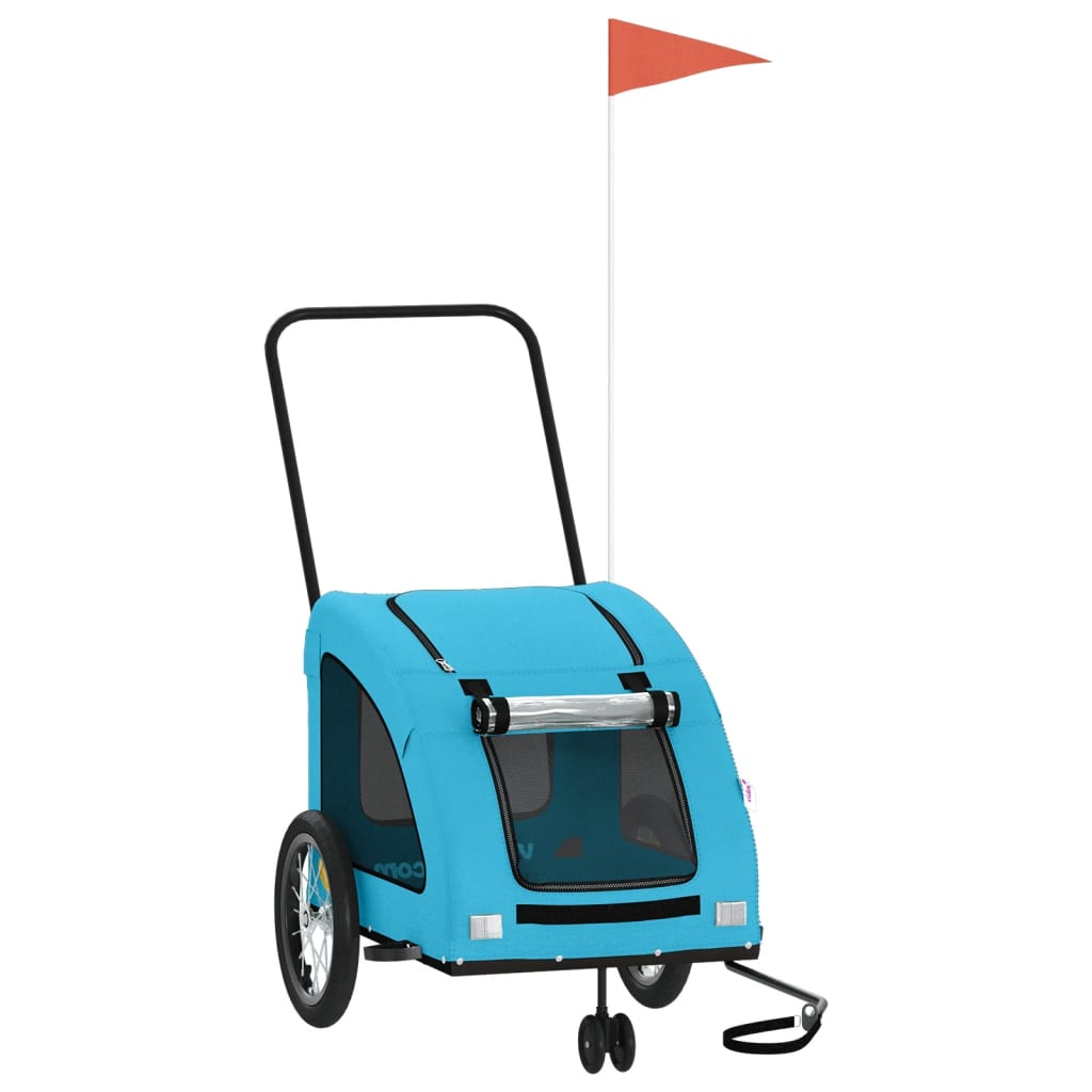 Rimorchio da Bici per Animali Blu Oxford e Ferro - homemem39
