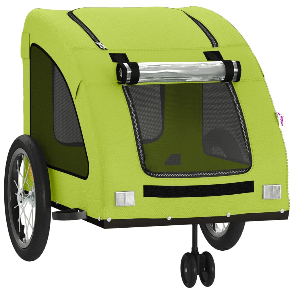 Rimorchio da Bici per Animali Verde Oxford e Ferro - homemem39