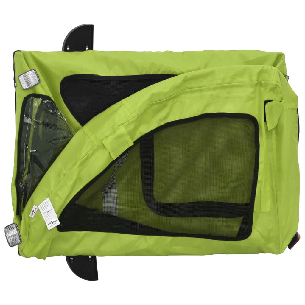 Rimorchio da Bici per Animali Verde Oxford e Ferro - homemem39