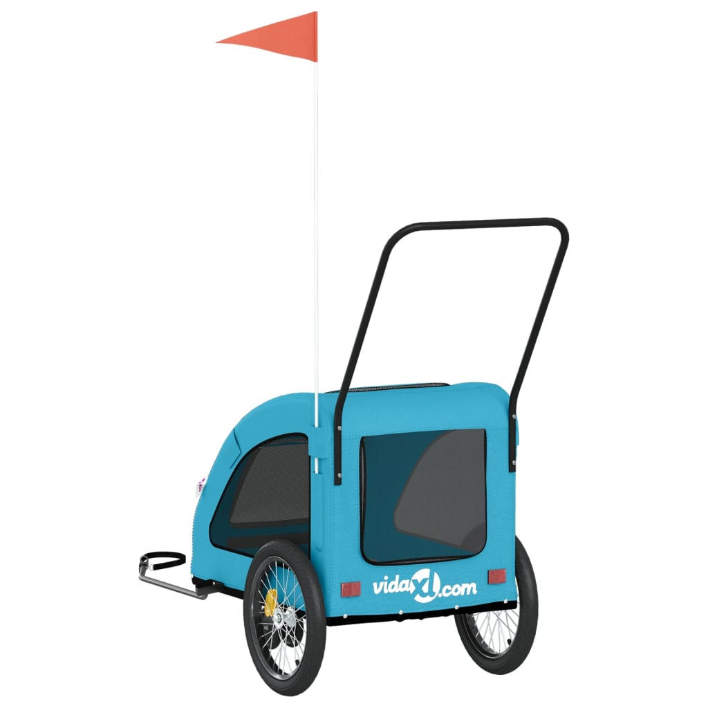 Rimorchio da Bici per Animali Blu Oxford e Ferro - homemem39