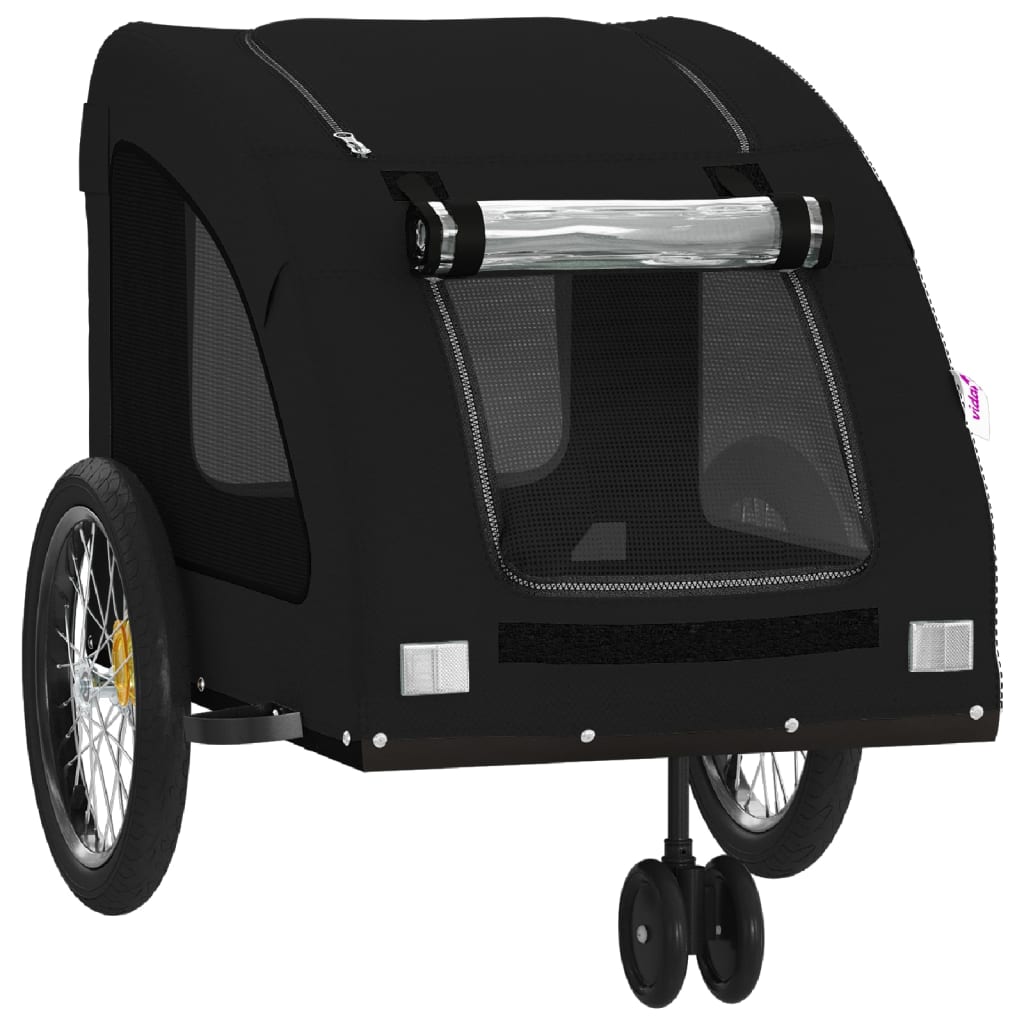 Rimorchio da Bici per Animali Nero Oxford e Ferro - homemem39