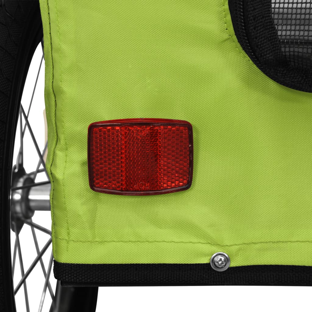 Rimorchio da Bici per Animali Verde Oxford e Ferro - homemem39