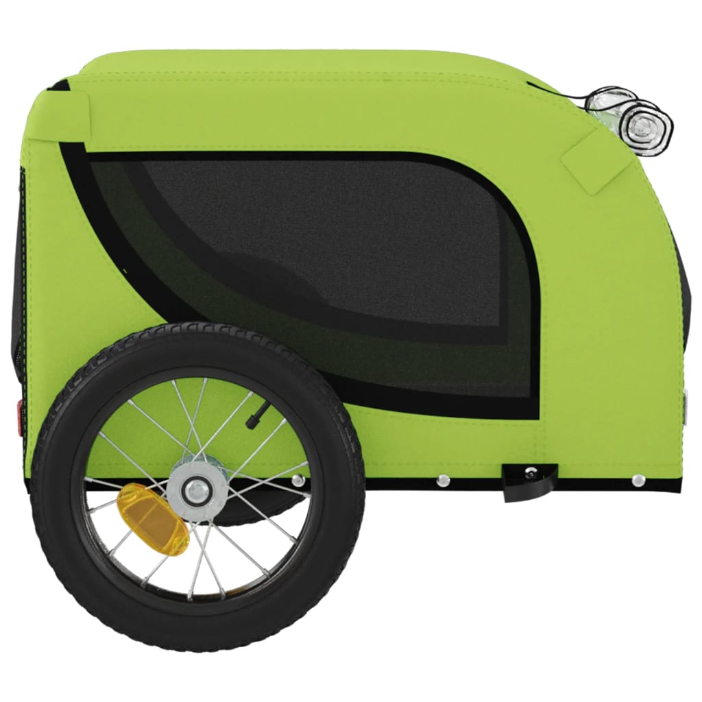 Rimorchio da Bici per Animali Verde e Nero Oxford e Ferro - homemem39