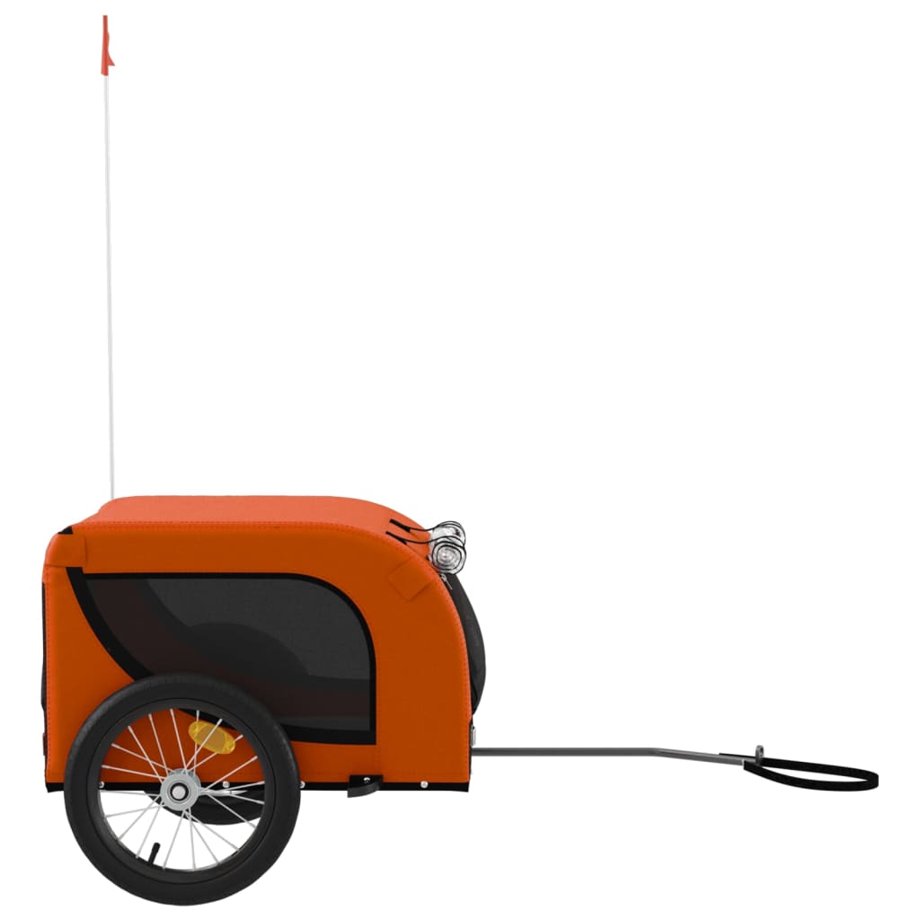 Rimorchio da Bici per Animali Arancione e Nero Oxford e Ferro - homemem39